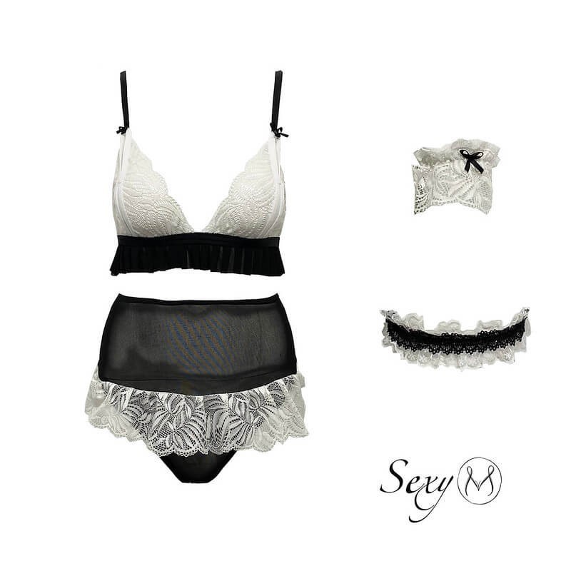 ĐỒ NỘI Y SEXY - SET ĐỒ LÓT REN MIX TRẮNG ĐEN HG03 - MÀU TRẮNG/ĐEN | BigBuy360 - bigbuy360.vn