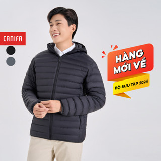 Áo khoác lông vũ nam CANIFA siêu nhẹ siêu ấm dài tay có mũ 8OT24W032