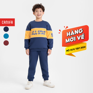 [HÀNG MỚI VỀ] Bộ quần áo bé trai CANIFA áo dài tay có hình in quần dài 2ST24W007