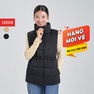 [HÀNG MỚI VỀ] Áo khoác gilet chần bông nữ CANIFA cổ cao rút eo chống nước nhẹ 6OT24W025