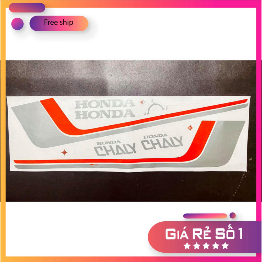 Bộ Tem DÀN ÁO Chaly Đỏ Xám - TEM TÂN TRANG XE MÁY