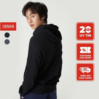 Áo nỉ nam CANIFA áo hoodie có mũ dài tay in hình 8TW23W004