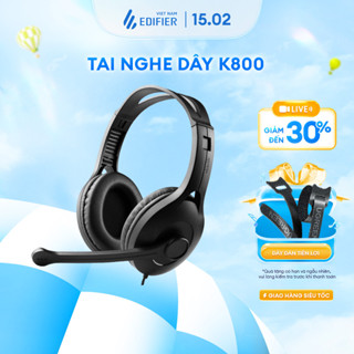 Tai nghe chụp tai có mic EDIFIER USB K800 | Chống ồn | Chân cắm USB | Kích thước gọn nhẹ | Bảo hành 12 tháng