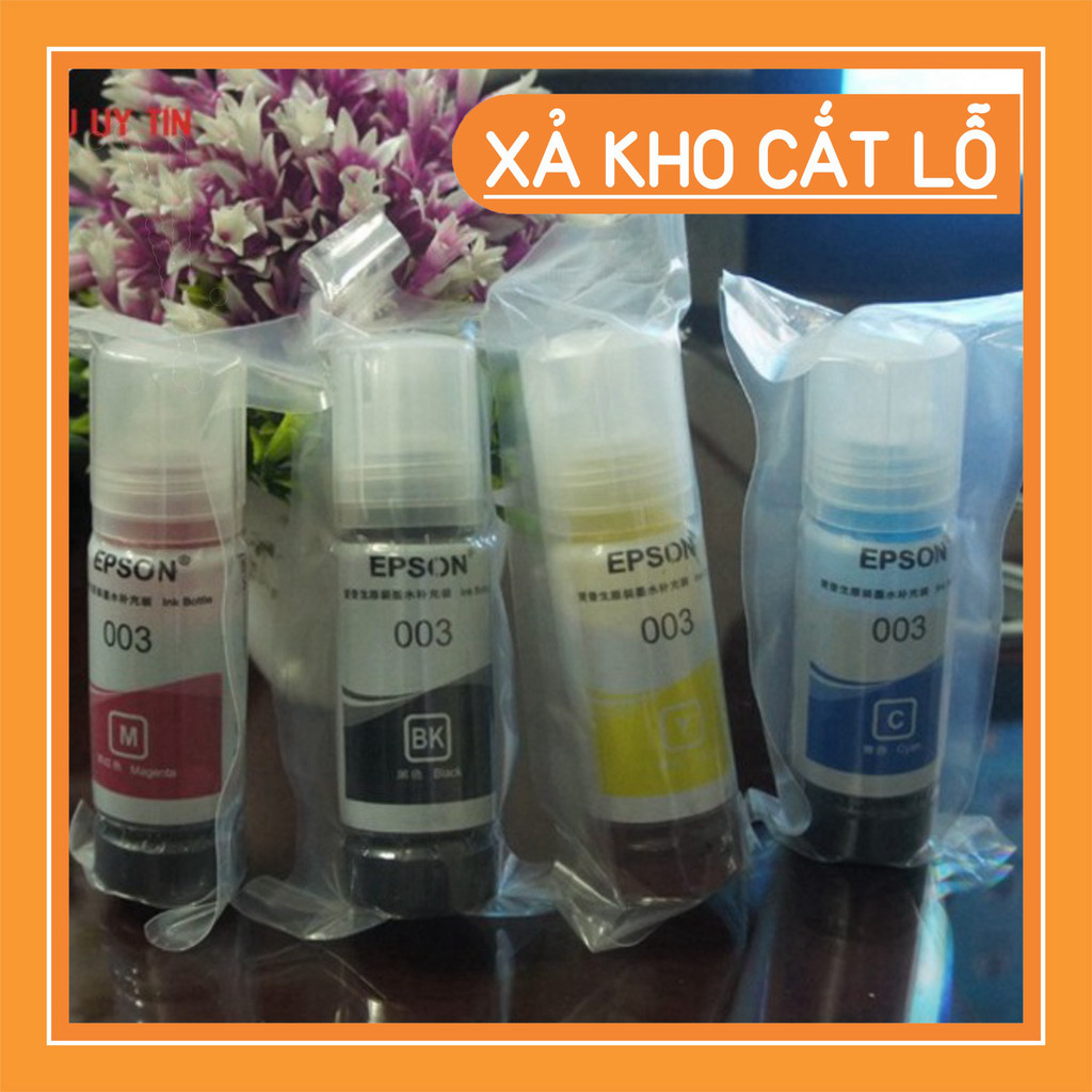☘️Bộ mực in 4 màu 003 cho máy in Epson L1110/ L3110/ L3150/ L4150/ L1110, L5290, L1250, L5190 (Đen/x