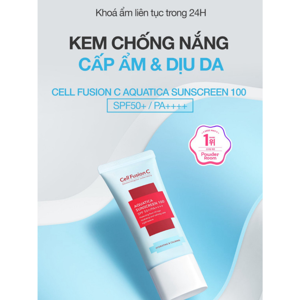 Kem Chống Nắng Cấp Ẩm & Dịu Da Cell Fusion C Aquatica Sunscreen 100 SPF 50+/PA++++