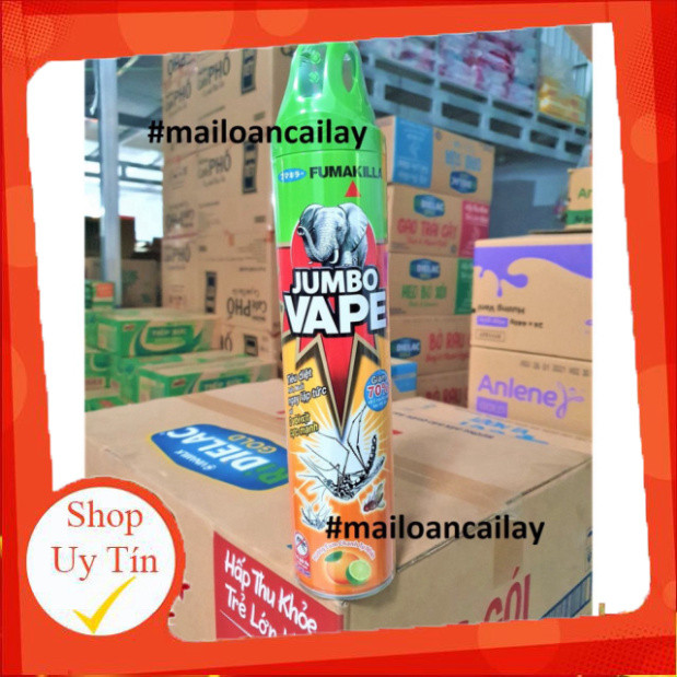 Bình Xịt muỗi JUMBO VAPE hương cam chanh-không mùi  600ml