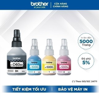 Bộ 4 bình mực in phun (đen/xanh/hồng/vàng) Brother BTD60BK + BT5000C/M/Y