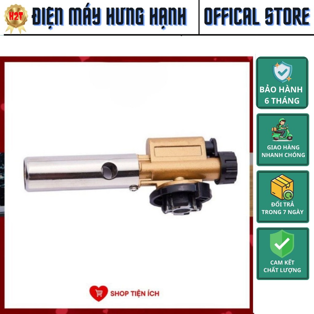 Đèn khò gas mini hợp kim đồng cao cấp đánh lửa tự động chỉnh nhiệt lên tới 1300 độ( Ricas 822) - H2T