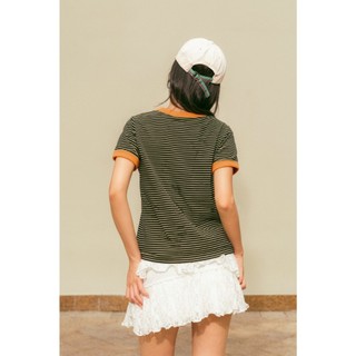 LIBÉ WORKSHOP - Áo baby tee kẻ sọc màu vàng