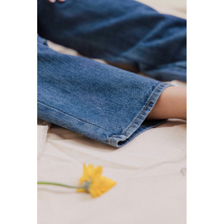 LIBÉ - Quần jeans 2 túi đắp màu navy