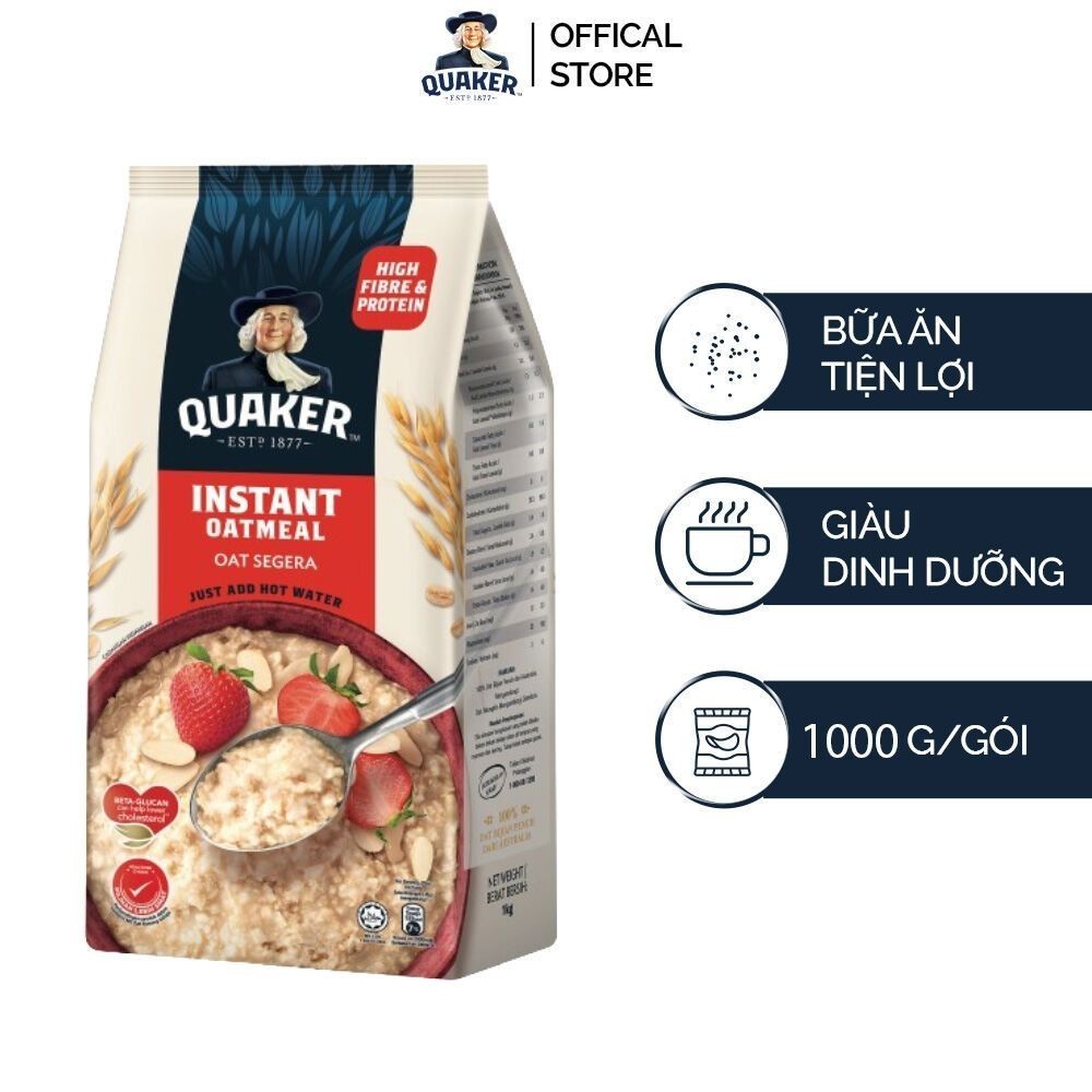 Yến Mạch Ăn Liền QUAKER 1000G - Giàu dinh dưỡng và rất tốt cho sức khỏe