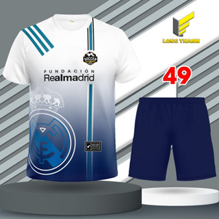Bộ quần áo thể thao, đồ đá banh Real Ma Rit, vải thun lạnh cao cấp