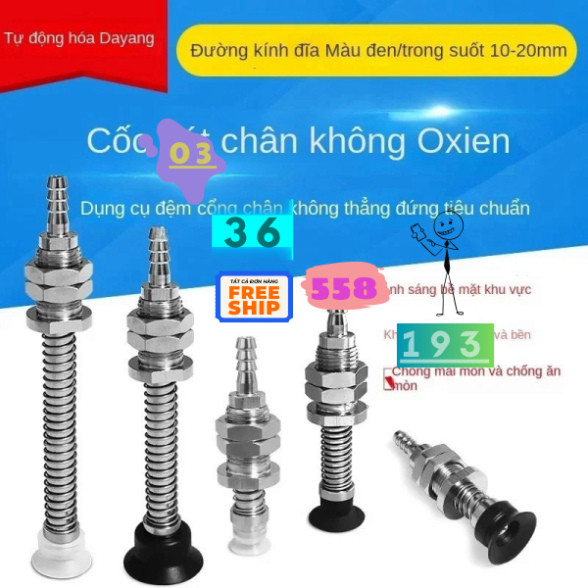 Cốc hút chân không WEH11-D10/D15/D20 cho các kích thước 4/10/20/30 - Mẫu WEH11-D10-20, D15-20, D10-4