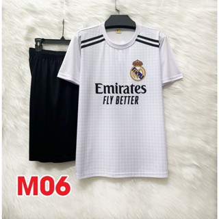 Bộ quần áo đá bóng, đồ đá banh nam nữ REAL MA RID Trắng, thể thao Long Thanh