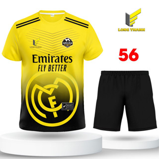 Bộ quần áo bóng đá, đồ đá banh REAL Vàng, thun lạnh cao cấp, Long Thanh Sport