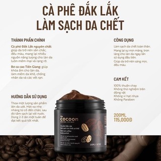 Cà Phê Đắk Lắk Làm Sạch Da Chết Cocoon 200ml