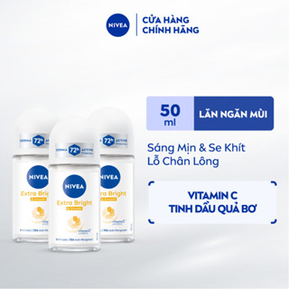  Bộ 3 Lăn Khử Mùi Nữ NIVEA Dưỡng Sáng | Mờ Thâm | Se Khít Lỗ Chân Lông  50 ml  - 81644 