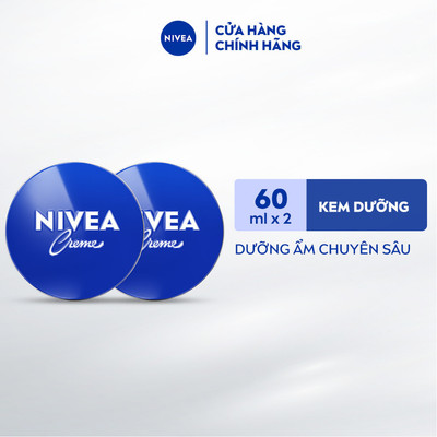 Bộ 2 Kem Dưỡng Ẩm Chuyên Sâu NIVEA Crème Hộp Thiếc (60mlx2) - 80102x2