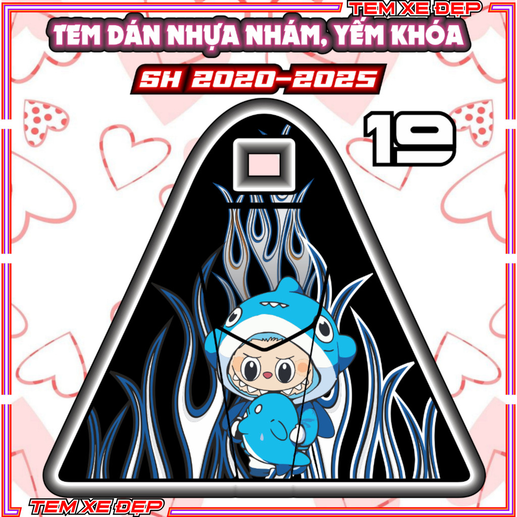 Tem dán trang trí chống trầy yếm nhựa nhám xe SH 150i 125i 2020-2025 baby three nhãn dán sticker Tem