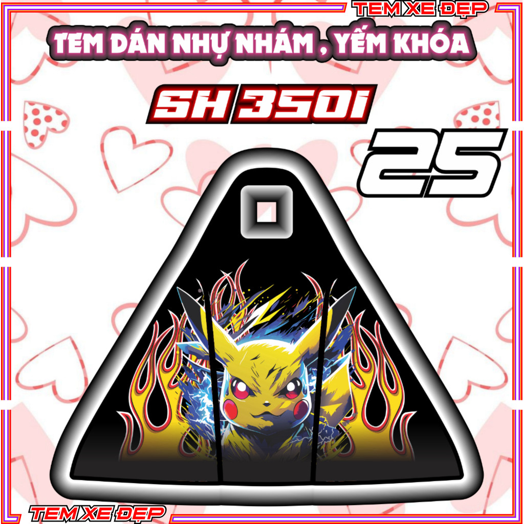 Tem dán trang trí chống trầy yếm nhựa nhám xe SH 350i baby three natra nhãn dán sticker Tem