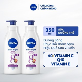 Bộ 2 Sữa Dưỡng Thể NIVEA Sáng Da Ban Đêm (350 ml) từ 8 Super Foods – 98412