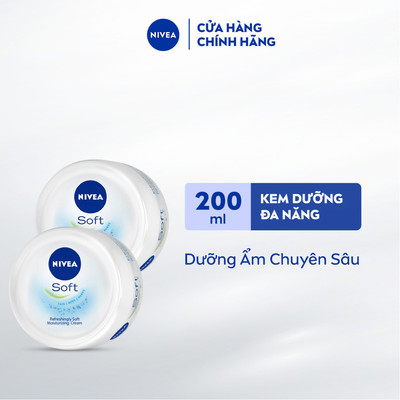 [Giá ưu đãi Livestream]  Bộ 2 Kem Dưỡng Làm Mềm Da NIVEA Soft Crème (50 ml) - 89054x2