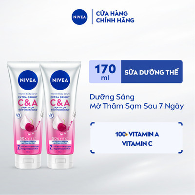 Bộ 2 Sữa Dưỡng Thể Dưỡng Sáng NIVEA Vitamin C&A | Vitamin C | Vitamin A (170 ml) - 99191