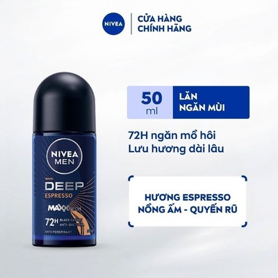 Lăn Ngăn Mùi NIVEA MEN Deep Than Đen Hương Espresso 50ml / Lăn Khử Mùi Nam - 85366