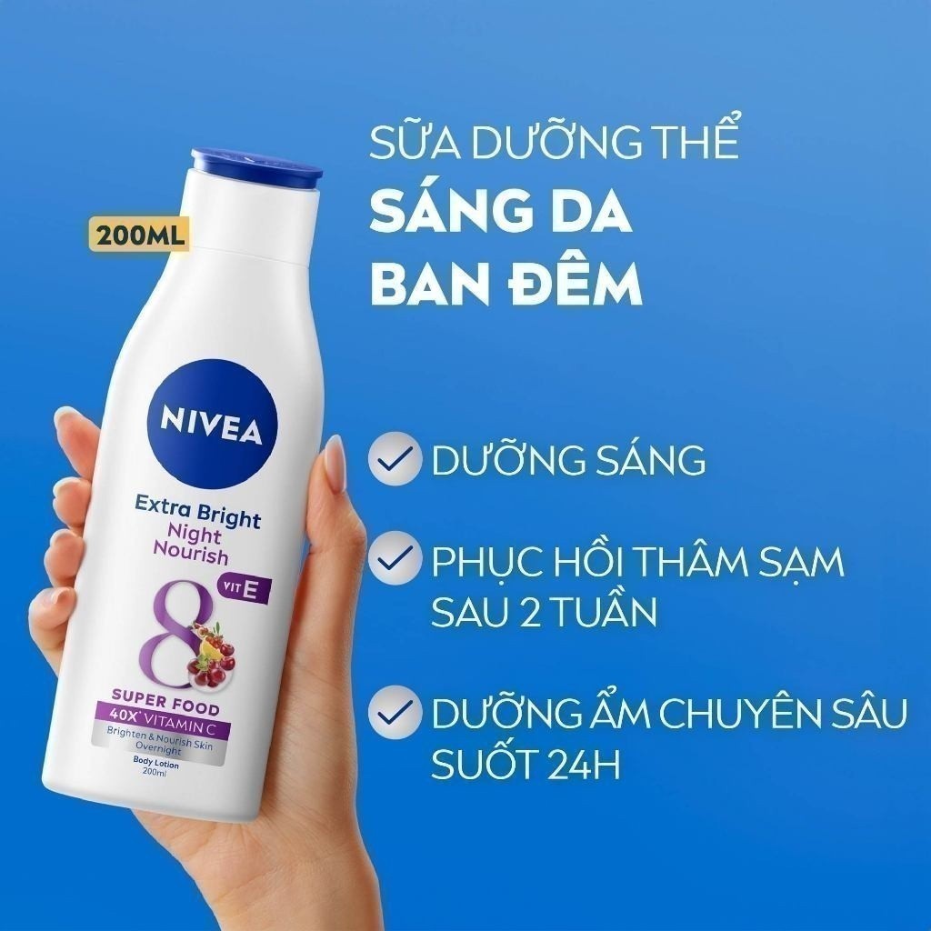 Sữa Dưỡng Thể NIVEA Sáng Da Ban Đêm 8 Super Foods (200 ml) - 88188 | BigBuy360 - bigbuy360.vn