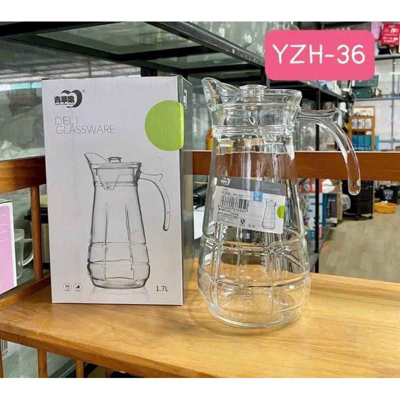 Bình Đựng Nước Thuỷ Tinh-Ca đựng nước 1,7L