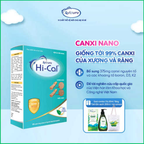 Canxi cho bà bầu Avisure Hical canxi nano cho bà bầu và sau sinh