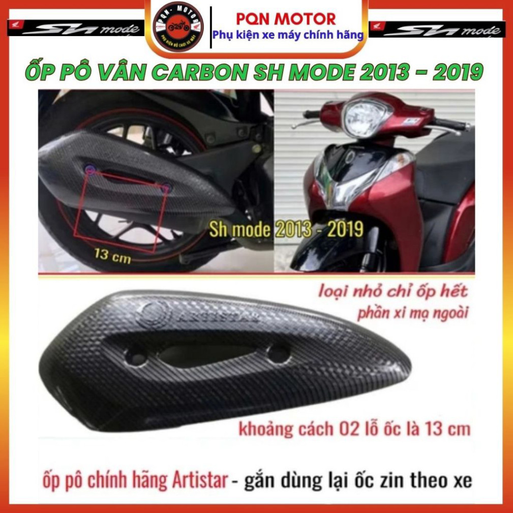 ỐP PÔ (CHỤP PÔ) SH MODE 2013 - 2019 Và SH MODE 2020 - 2025 NHỰA ABS PHỦ VÂN CARBON, DÈ MODE 2025