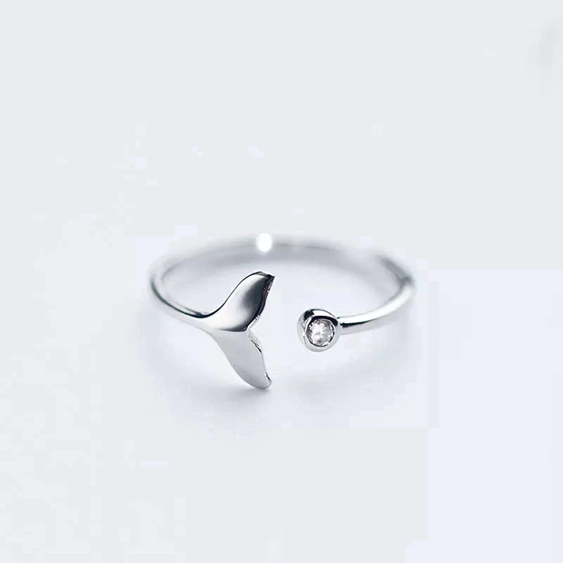 Nhẫn bạc Ý S925 hình dáng đuôi cá Asmi Rear Ring NA10 6