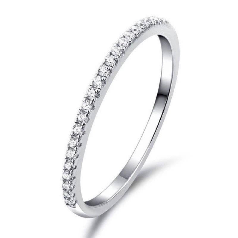 Nhẫn nữ bạc Ý S925 đính 1 hàng đá dày đặn Asimi Natura Gem NA07 7