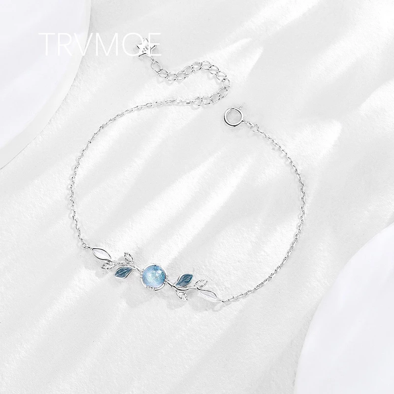 Lắc tay bạc Waterful đá Moonstone Asimi Waterful Leaf LT34 8