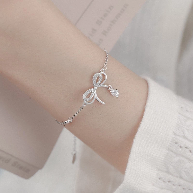 Lắc tay bạc Ý nơ điệu S925 Asimi Butterfly Girlie LT28 6