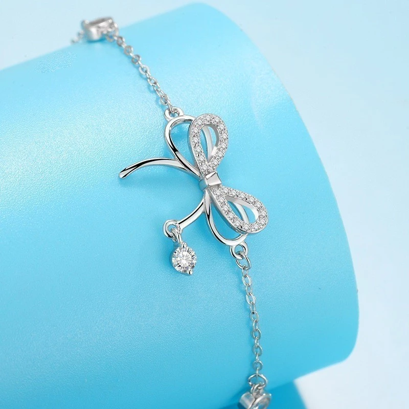 Lắc tay bạc Ý nơ điệu S925 Asimi Butterfly Girlie LT28 9