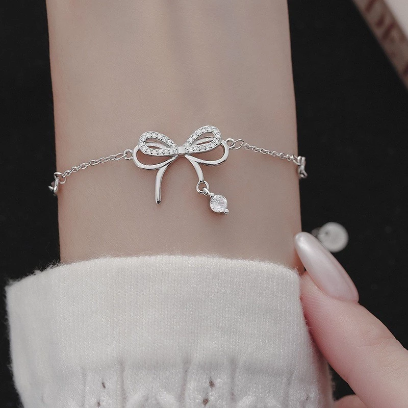 Lắc tay bạc Ý nơ điệu S925 Asimi Butterfly Girlie LT28 7