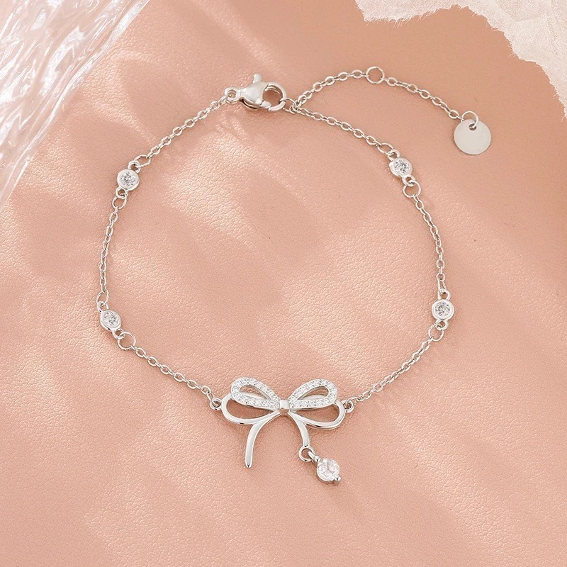 Lắc tay bạc Ý nơ điệu S925 Asimi Butterfly Girlie LT28 8