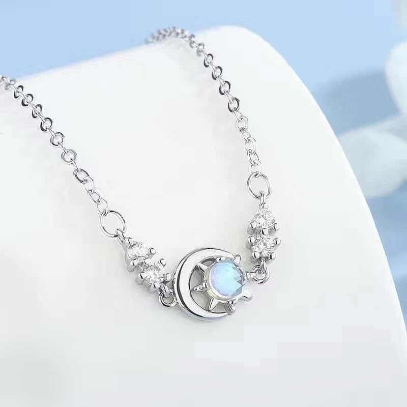 Lắc tay bạc S925 mặt trăng đá moonstone Asimi MoonLine LT18 4