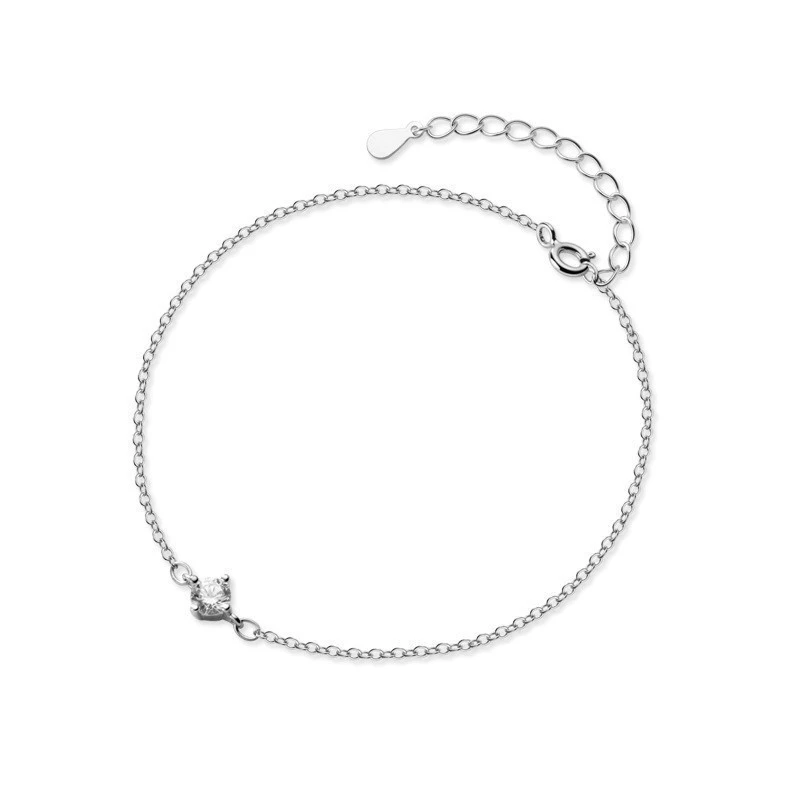 Lắc tay bạc Ý nữ mặt đá Cz 4 ly Asimi LT08 5