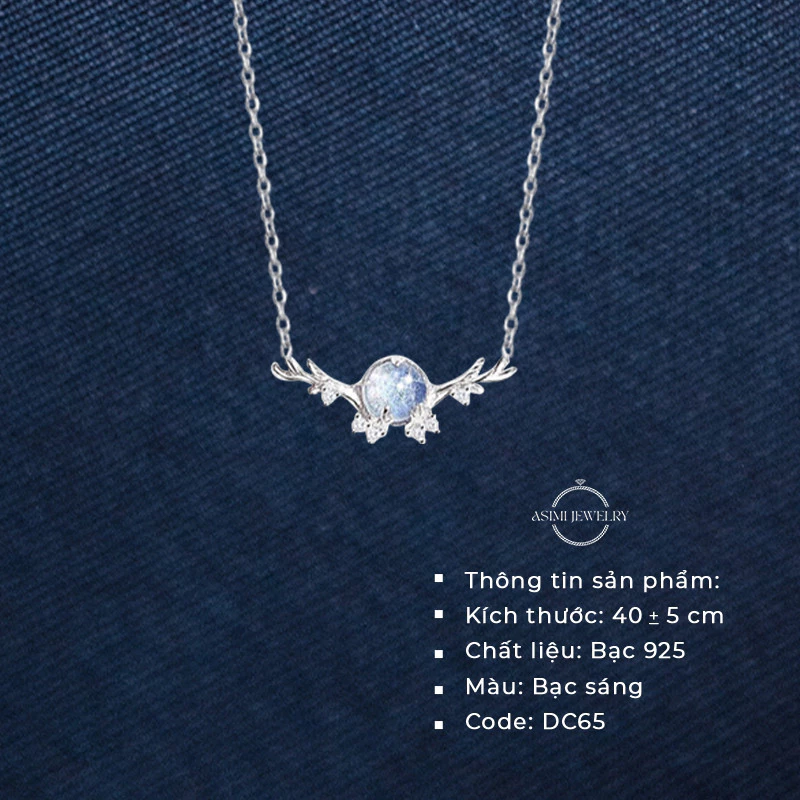 Dây chuyền bạc nữ Bờ Biển  Moonstone Asimi Ocean Wing DC65 3