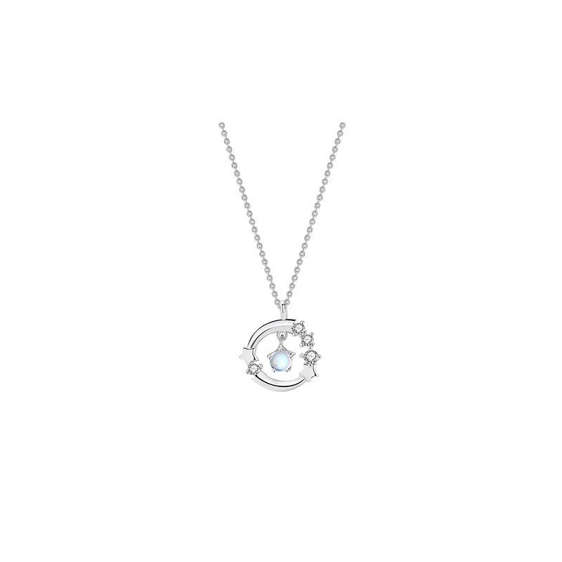 Dây chuyền bạc nữ Trăng Tròn Moonstone Asimi Full Leaf DC57 6