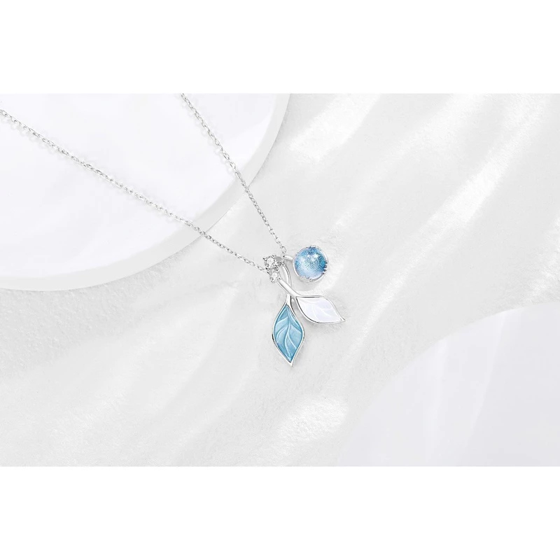 Dây chuyền bạc Waterful đá Moonstone Asimi Waterful Leaf DC58 6