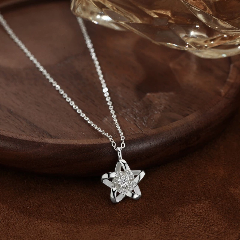 Dây chuyền ngôi sao bạc đá Zircon Asimi Start Zircon DC54 7
