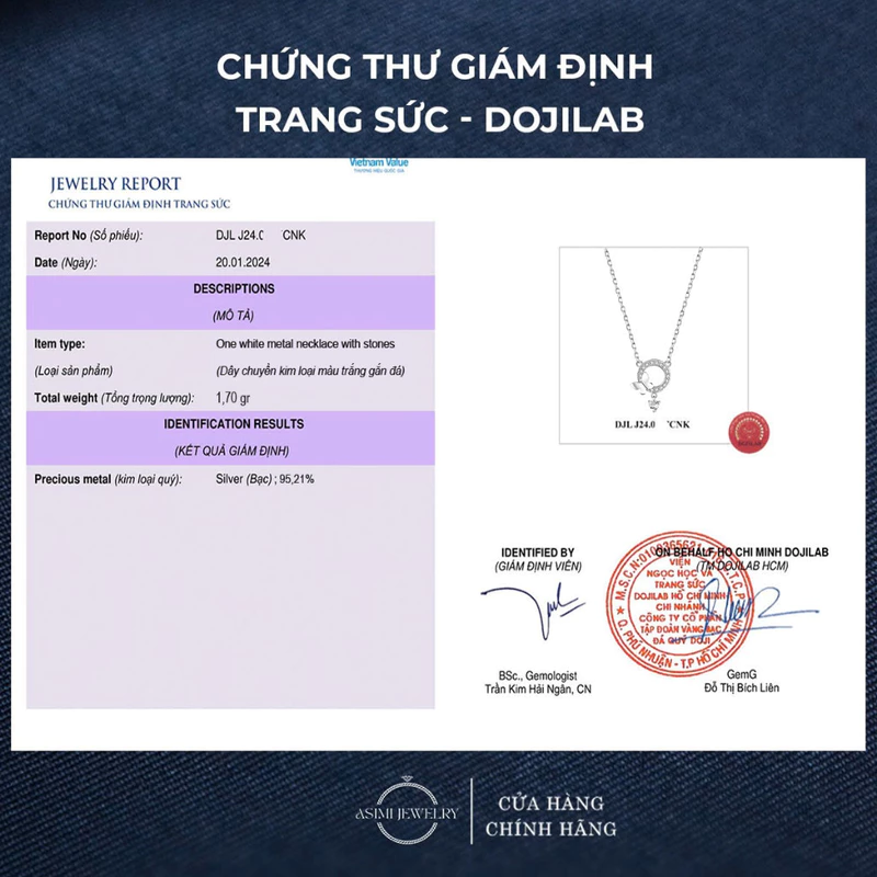 Dây chuyền bạc Bướm tròn Asimi Celestial Wings DC55 6
