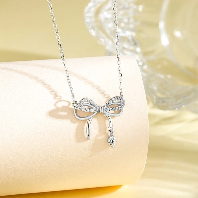 Dây chuyền bạc Ý nơ điệu S925 Asimi Butterfly Girlie DC47 8