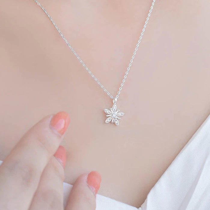 Dây chuyền bạc Ý Bông tuyết Asimi Flower Snow DC50 6