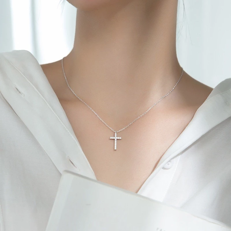Dây chuyền bạc nữ S925 Thánh Giá Đính Đá Asimi The Cross DC43 4