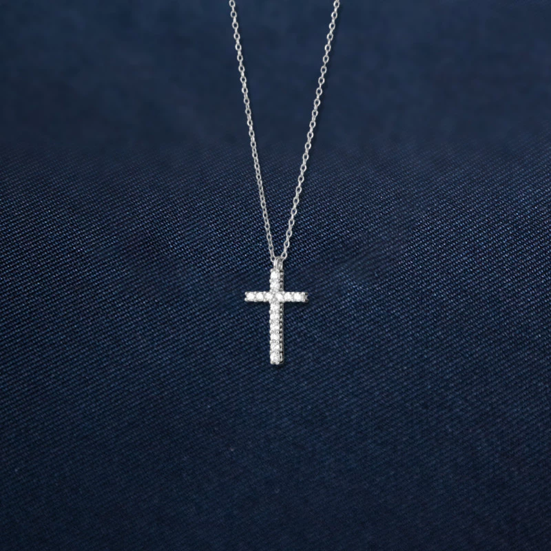 Dây chuyền bạc nữ S925 Thánh Giá Đính Đá Asimi The Cross DC43 6